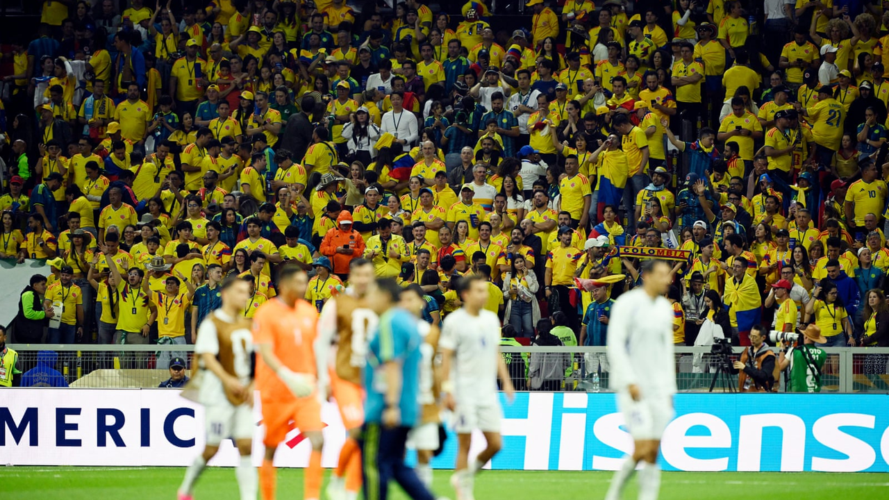 Colombia supporters fill the stands during the World Cup opener