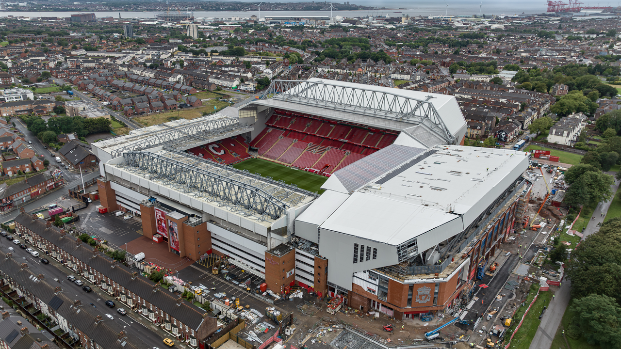 Anfield, the home of Liverpool