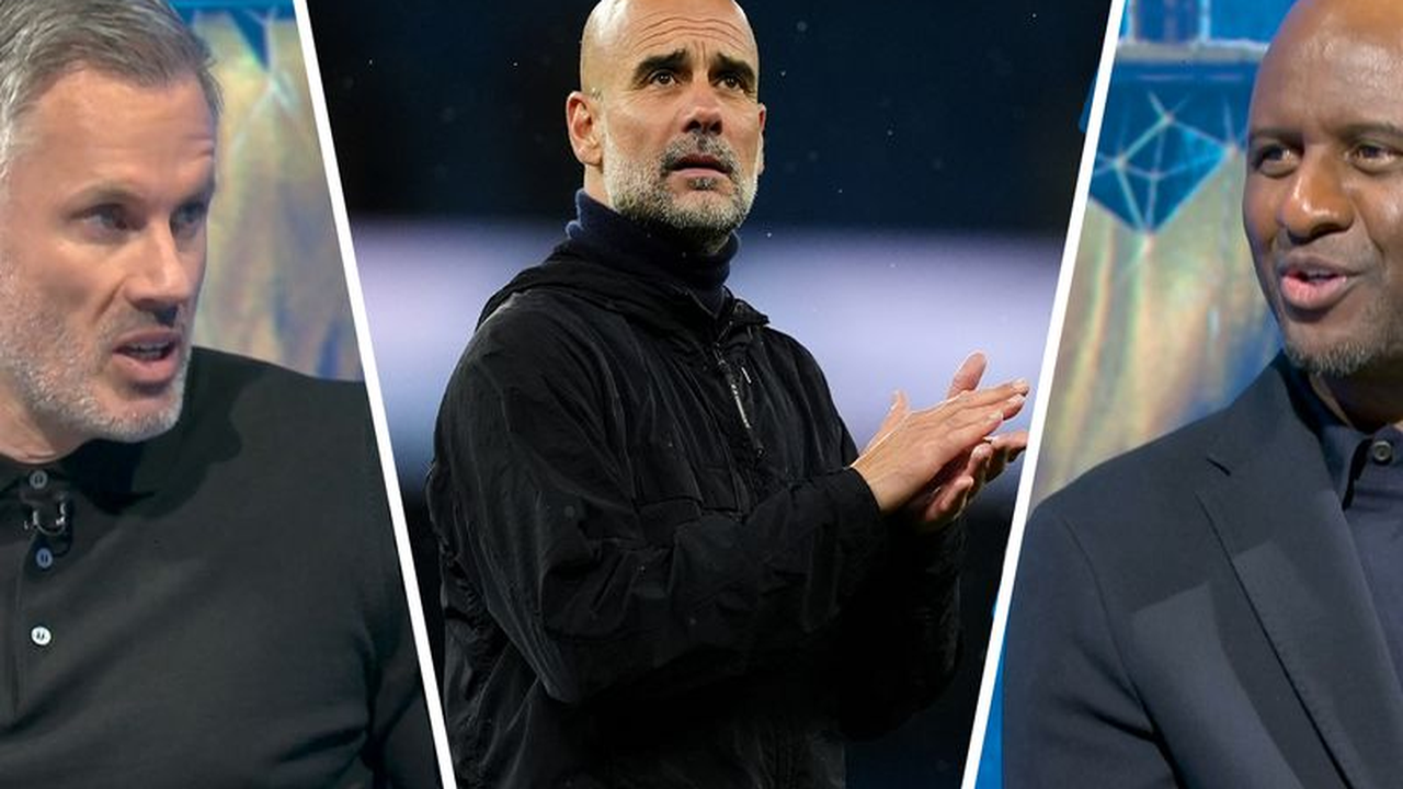 Pep Guardiola on the Manchester City touchline