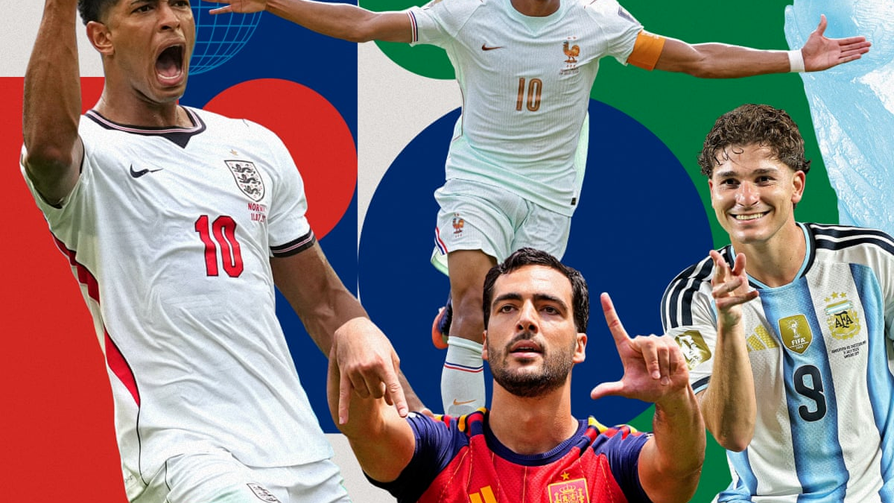 World Cup semi-final player graphic showing England, Spain, France and Argentina