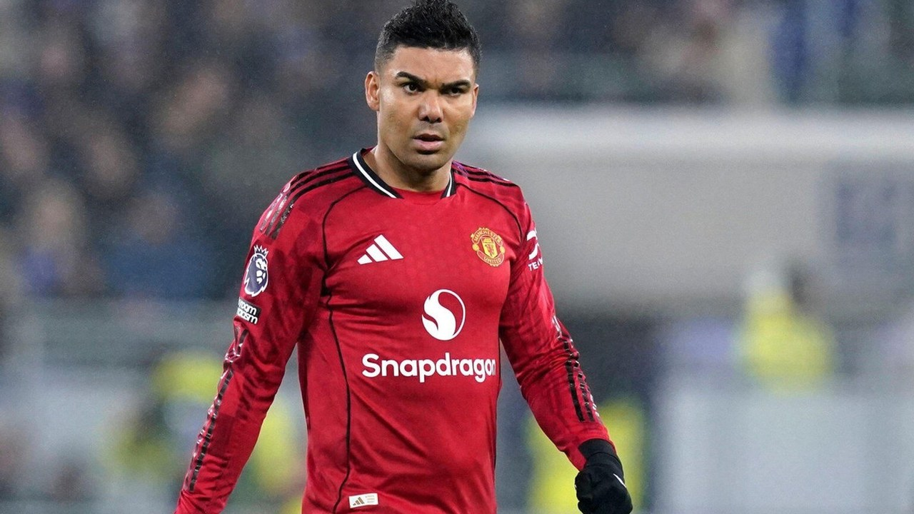 Casemiro plays for Manchester United in a red shirt