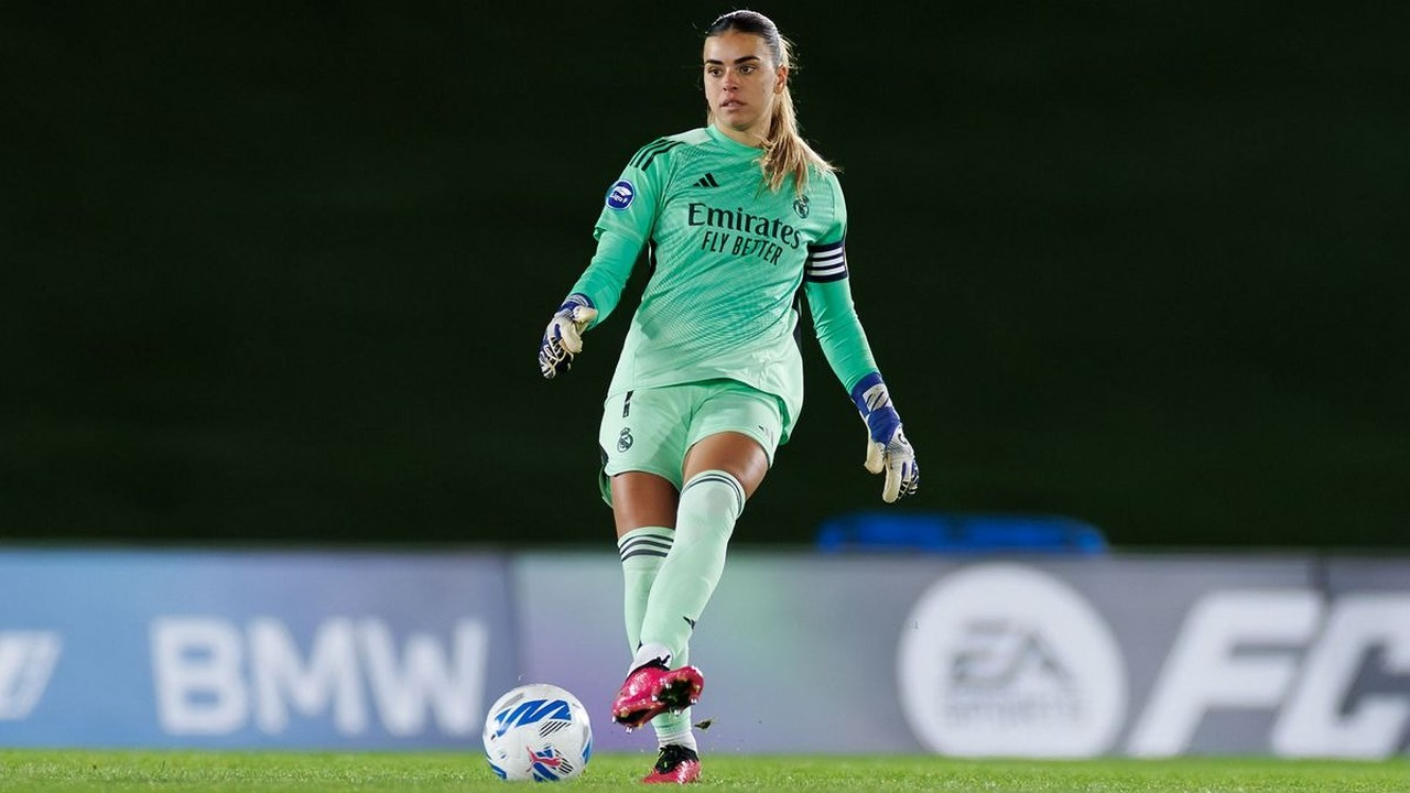 Misa Rodriguez plays in goal for Real Madrid