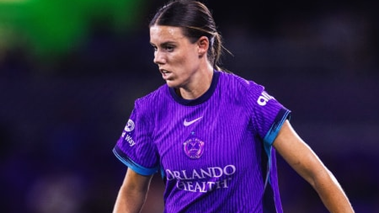 An Orlando Pride player wears the club's purple kit during the 2026 season