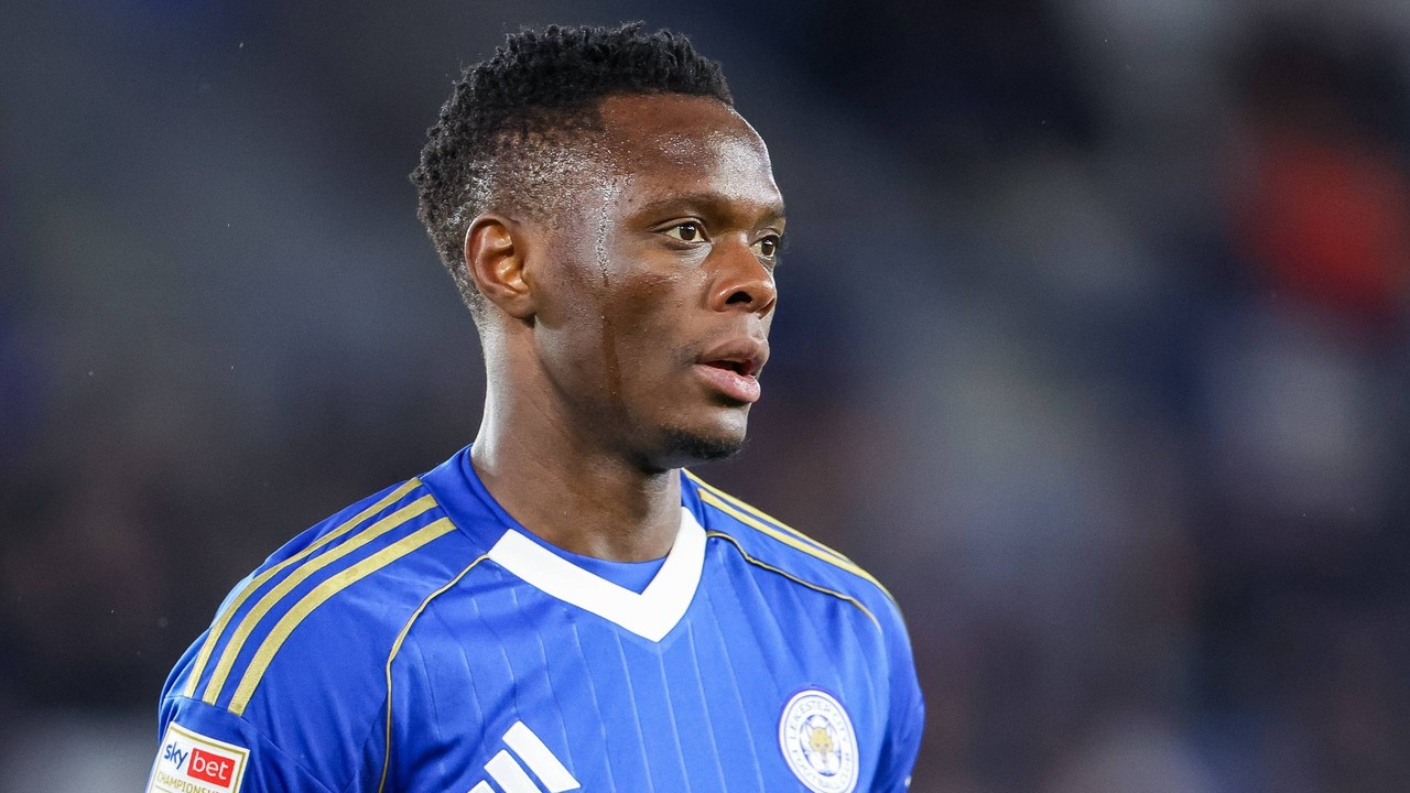 Patson Daka plays in a Leicester City shirt
