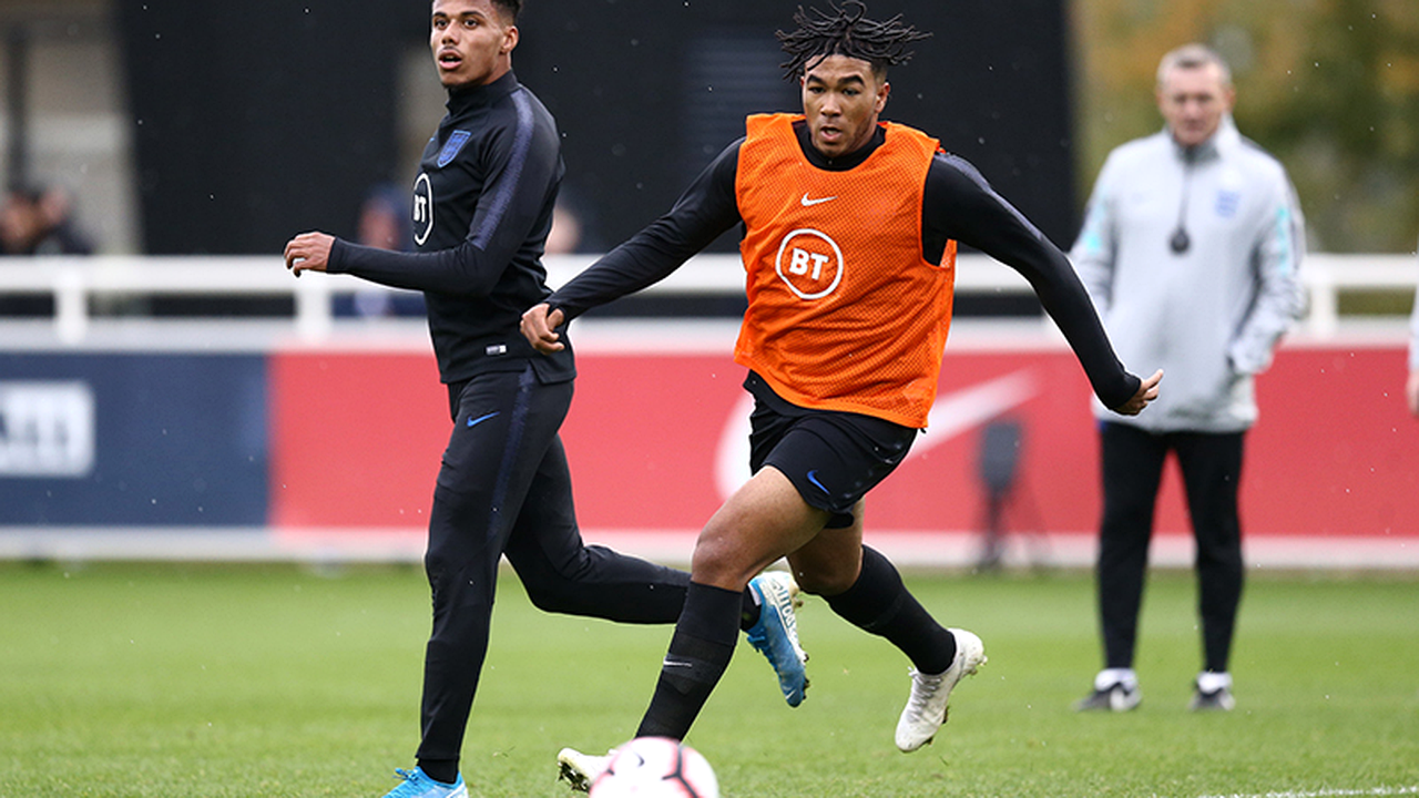 England players running through a training drill during the 2026 World Cup camp