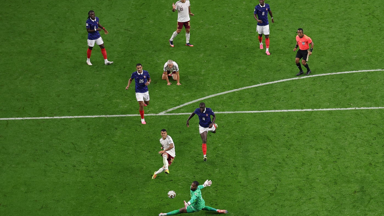 Mikel Oyarzabal scores Spain's penalty against France in the World Cup semi-final