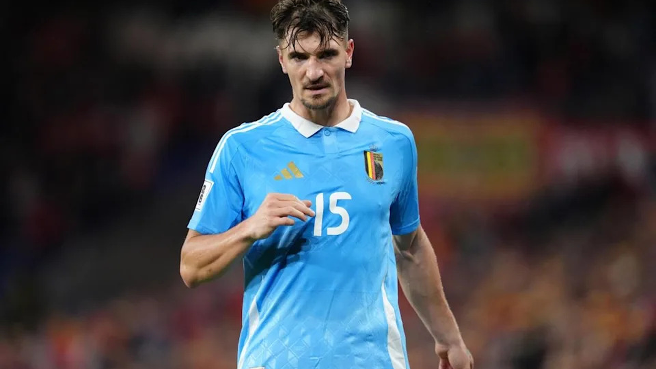 Thomas Meunier playing for Belgium during the 2026 World Cup
