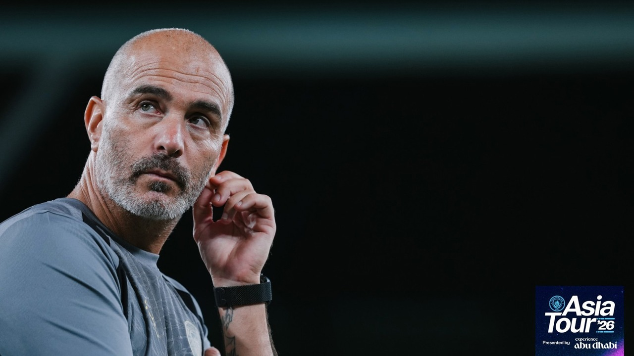 Manchester City head coach Enzo Maresca watches from the touchline