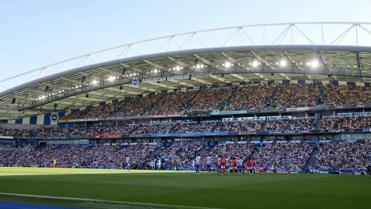 The Amex Stadium stands around the football pitch