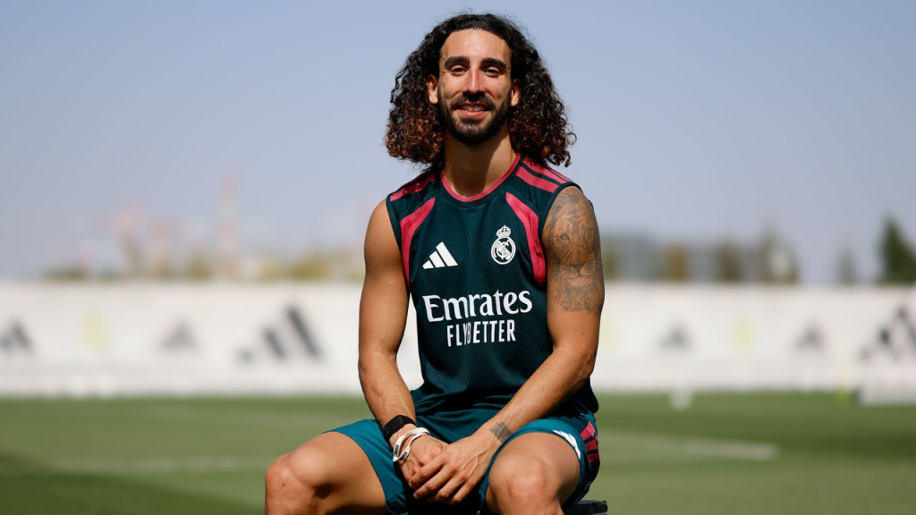 Marc Cucurella completes his first Real Madrid training session