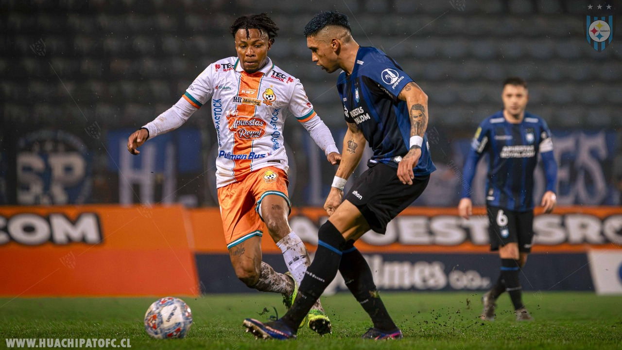 A Huachipato player competes for the ball